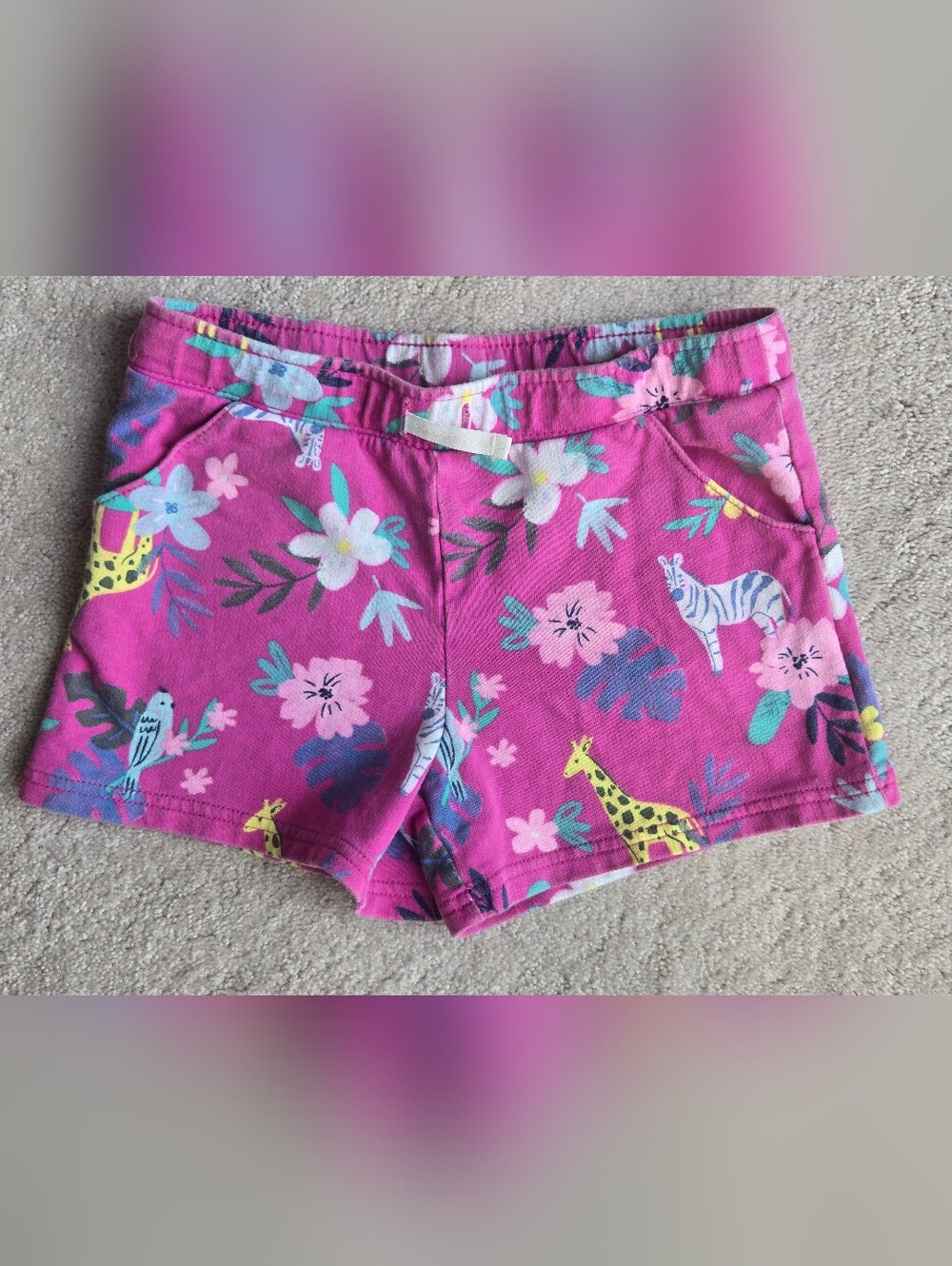 Carter's Pink Floral & Safari Animal Shorts